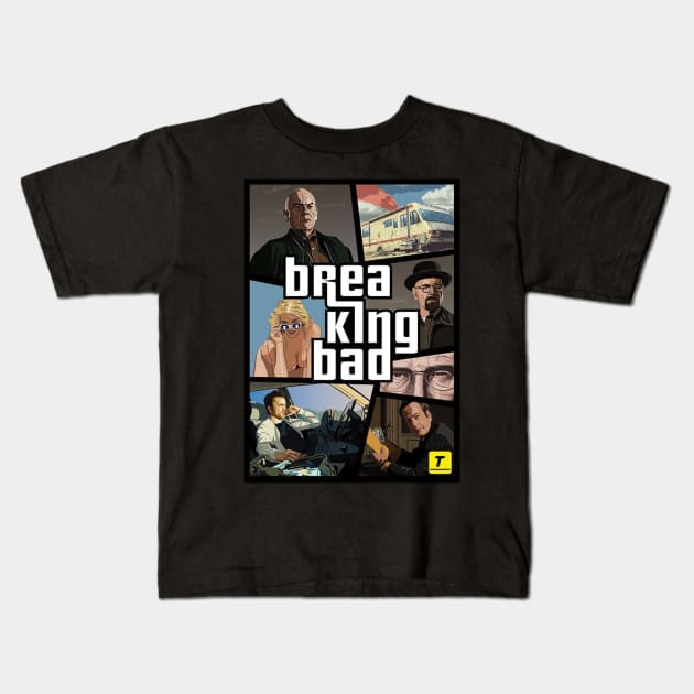 Breaking Bad GTA edition Kids T-Shirt by Pliax Lab